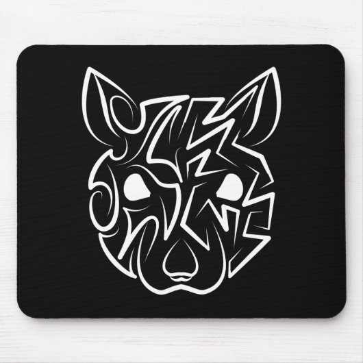 Schwarz-Weiß-Tribal Mousepad (Vorne)
