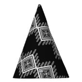 Schwarz-Weiß-Tribal Partyhütchen (Rechts)