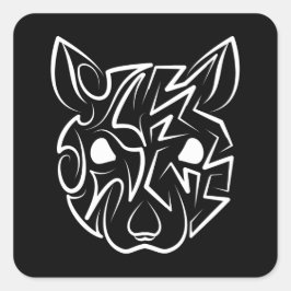 Schwarz-Weiß-Tribal Quadratischer Aufkleber