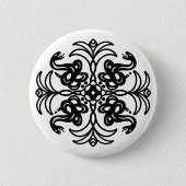 Schwarz-Weiß-Tribal-Rattlesnake Mandala Button (Vorderseite)