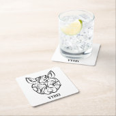 Schwarz-Weiß-Tribal Rechteckiger Pappuntersetzer (Vor Ort)