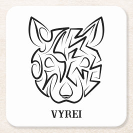 Schwarz-Weiß-Tribal Rechteckiger Pappuntersetzer