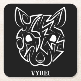 Schwarz-Weiß-Tribal Rechteckiger Pappuntersetzer