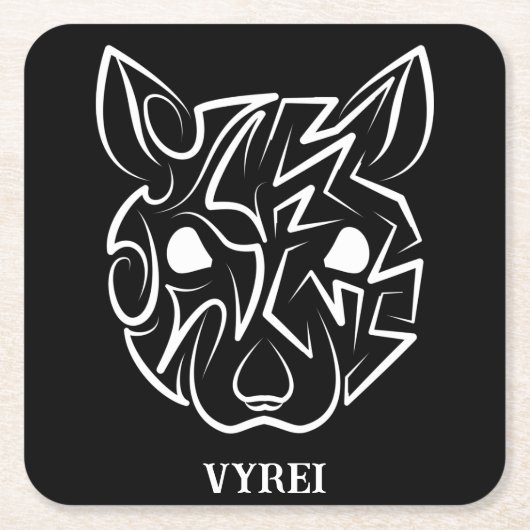 Schwarz-Weiß-Tribal Rechteckiger Pappuntersetzer (Vorderseite)