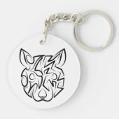 Schwarz-Weiß-Tribal Schlüsselanhänger (Rückseite)