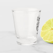 Schwarz-Weiß-Tribal Schnapsglas (Links)