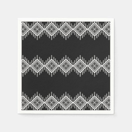 Schwarz-Weiß-Tribal Serviette (Vorderseite)