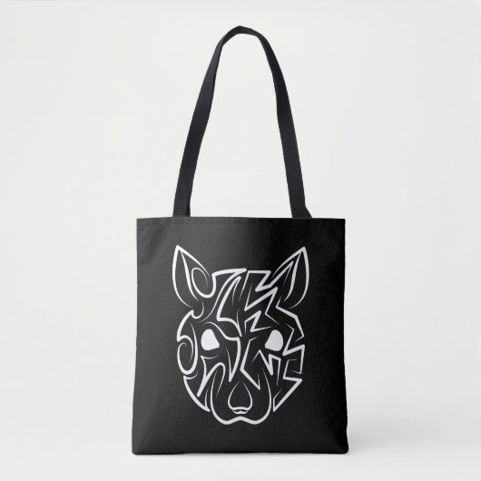 Schwarz-Weiß-Tribal Tasche (Vorderseite)