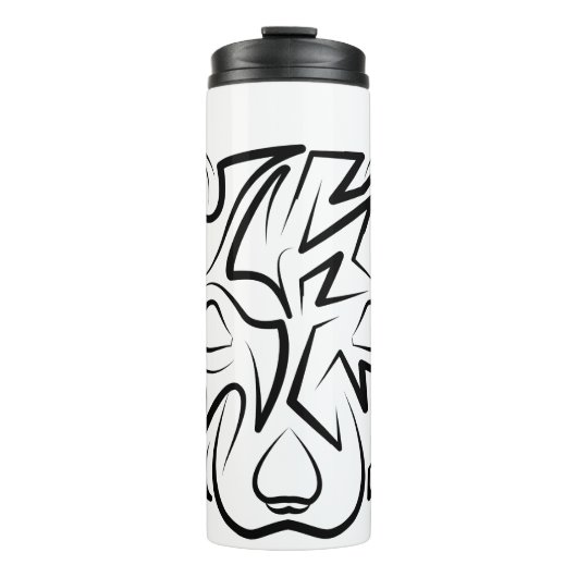 Schwarz-Weiß-Tribal Thermosbecher (Vorderseite)