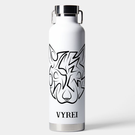 Schwarz-Weiß-Tribal Trinkflasche (Vorderseite)