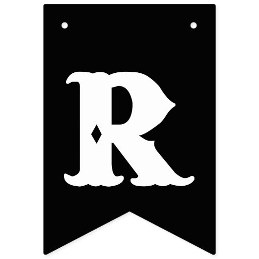 Schwarz-Weiß-Trick oder Halloween-Party behandeln Wimpelkette (Dritte Fahne)