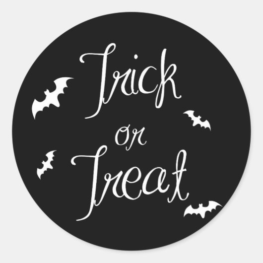 Schwarz-Weiß-Trick oder Halloween-Sticker Runder Aufkleber (Vorderseite)