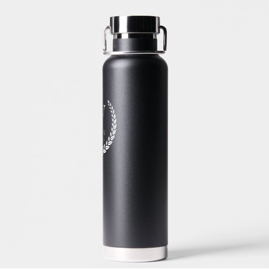 Schwarz-Weiß Trinkflasche (Rückseite)