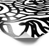 Schwarz-Weiß-Trippy-Line-Portrait Fotodruck (Ecke)