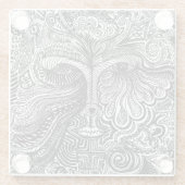 Schwarz-Weiß-Trippy-Line-Portrait Glasuntersetzer (Rückseite)