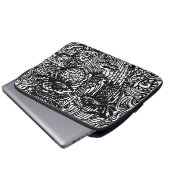 Schwarz-Weiß-Trippy-Line-Portrait Laptopschutzhülle (Vorne Knopf)