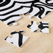 Schwarz-Weiß-Trippy-Line-Portrait Puzzle (Seite)