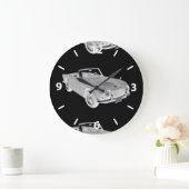 Schwarz-Weiß-Triumph Tr4 Sportwagen Große Wanduhr (Zuhause)