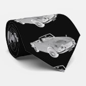 Schwarz-Weiß-Triumph Tr4 Sportwagen Krawatte (Gerollt)
