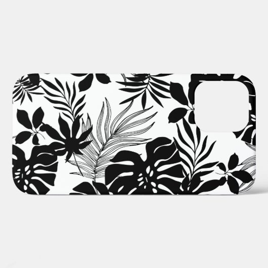 Schwarz-Weiß-Tropen: Silhouette Natur Case-Mate iPhone Hülle (Rückseite (Horizontal))