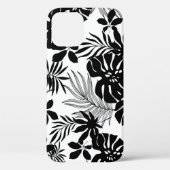 Schwarz-Weiß-Tropen: Silhouette Natur Case-Mate iPhone Hülle (Rückseite)