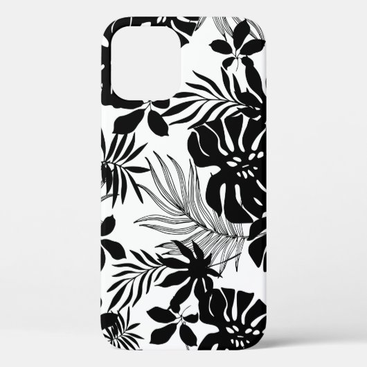 Schwarz-Weiß-Tropen: Silhouette Natur Case-Mate iPhone Hülle (Rückseite)