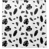 Schwarz-Weiß-Tropenholzmuster Duschvorhang (Vorderseite)