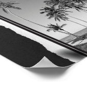 Schwarz-Weiß-Tropenkunst Poster (Ecke)