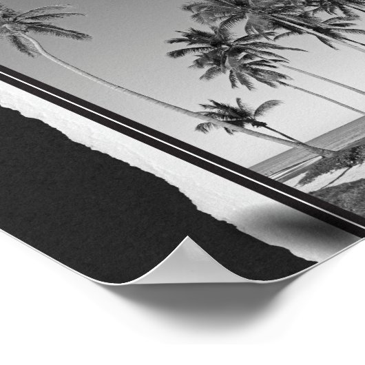 Schwarz-Weiß-Tropenkunst Poster (Ecke)