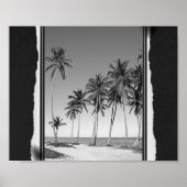 Schwarz-Weiß-Tropenkunst Poster (Vorne)