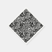 Schwarz-Weiß-Tropenleaf-Wiederholungsmuster Serviette (Ecke)