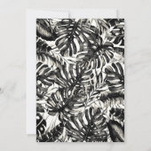 Schwarz-Weiß-Tropenpalme-Blätter Hochzeit Einladung (Rückseite)