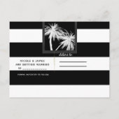 Schwarz-Weiß-Tropenpalme Modern Save the Date Ankündigungspostkarte (Rückseite)