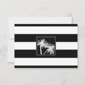 Schwarz-Weiß-Tropenpalme Moderne Hochzeitsreise RS RSVP Karte (Rückseite)