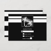 Schwarz-Weiß-Tropenpalme Moderne Hochzeitsreise RS RSVP Karte (Vorne/Hinten)