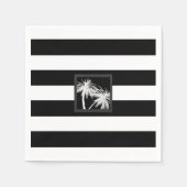 Schwarz-Weiß-Tropenpalmen Moderne Hochzeit Serviette (Vorderseite)