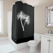 Schwarz-Weiß-Tropenpalmen Moderner Chic Duschvorhang (Beispiel)