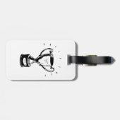 Schwarz-Weiß-Tropfen Gepäckanhänger (Rückseite horizontal)