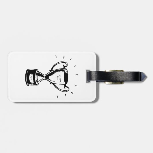 Schwarz-Weiß-Tropfen Gepäckanhänger (Rückseite horizontal)
