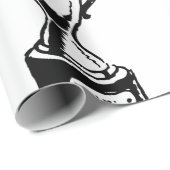 Schwarz-Weiß-Tropfen Geschenkpapier (Rolleneckpunkt)