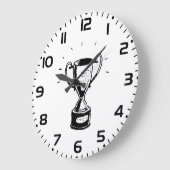 Schwarz-Weiß-Tropfen Große Wanduhr (Winkel)