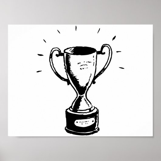 Schwarz-Weiß-Trophy-Poster Poster (Vorne)