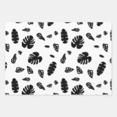 Schwarz-Weiß-Tropical Summer Blätter Muster (Vorderseite 3)
