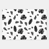 Schwarz-Weiß-Tropical Summer Blätter Muster (Vorderseite 2)