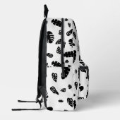 Schwarz-Weiß-Tropical Summer Blätter Muster Bedruckter Rucksack (Links)