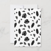 Schwarz-Weiß-Tropical Summer Blätter Muster Dankeskarte (Rückseite)