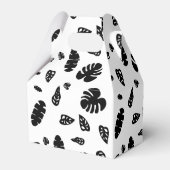 Schwarz-Weiß-Tropical Summer Blätter Muster Geschenkschachtel (Rückseite)