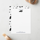 Schwarz-Weiß-Tropical Summer Blätter Muster Mitteilungskarte (Vorderseite/Rückseite Beispiel)