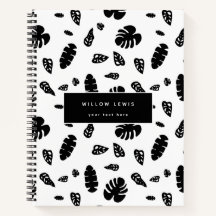 Schwarz-Weiß-Tropical Summer Blätter Muster