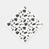 Schwarz-Weiß-Tropical Summer Blätter Muster Serviette (Ecke)